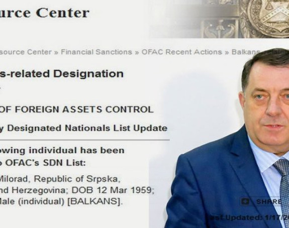 Zvanično: Dodik na crnoj listi SAD!