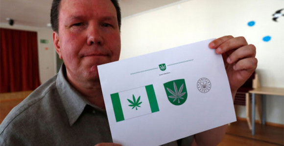 List kanabisa na zastavi opštine