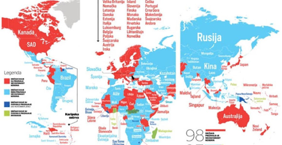 Ovo je stanje u svijetu u vezi priznanja Kosova