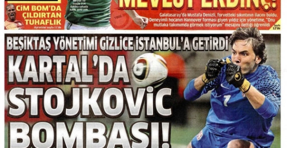 Турци посветили насловну "БОМБИ" Стојковићу!