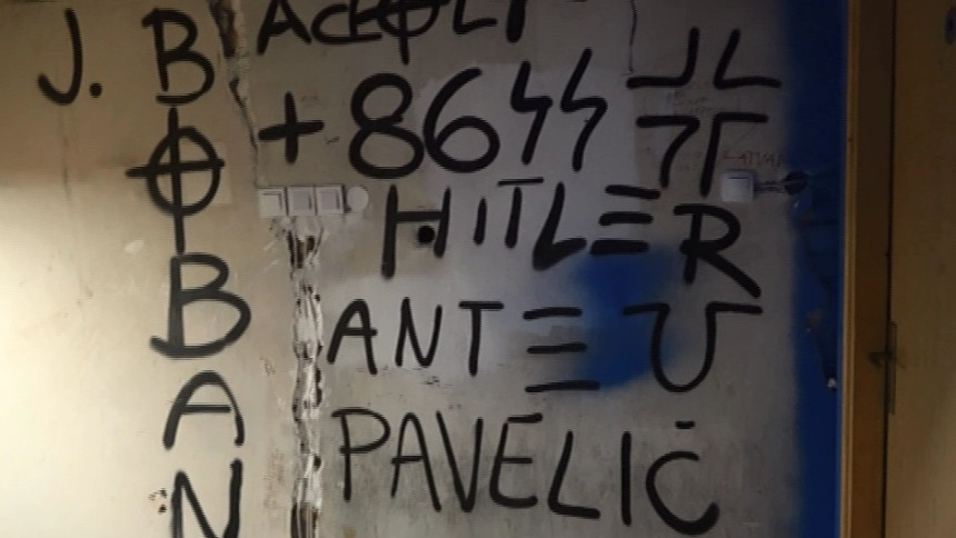 U sjedištu BBB - grafiti Paveliću i Hitleru!