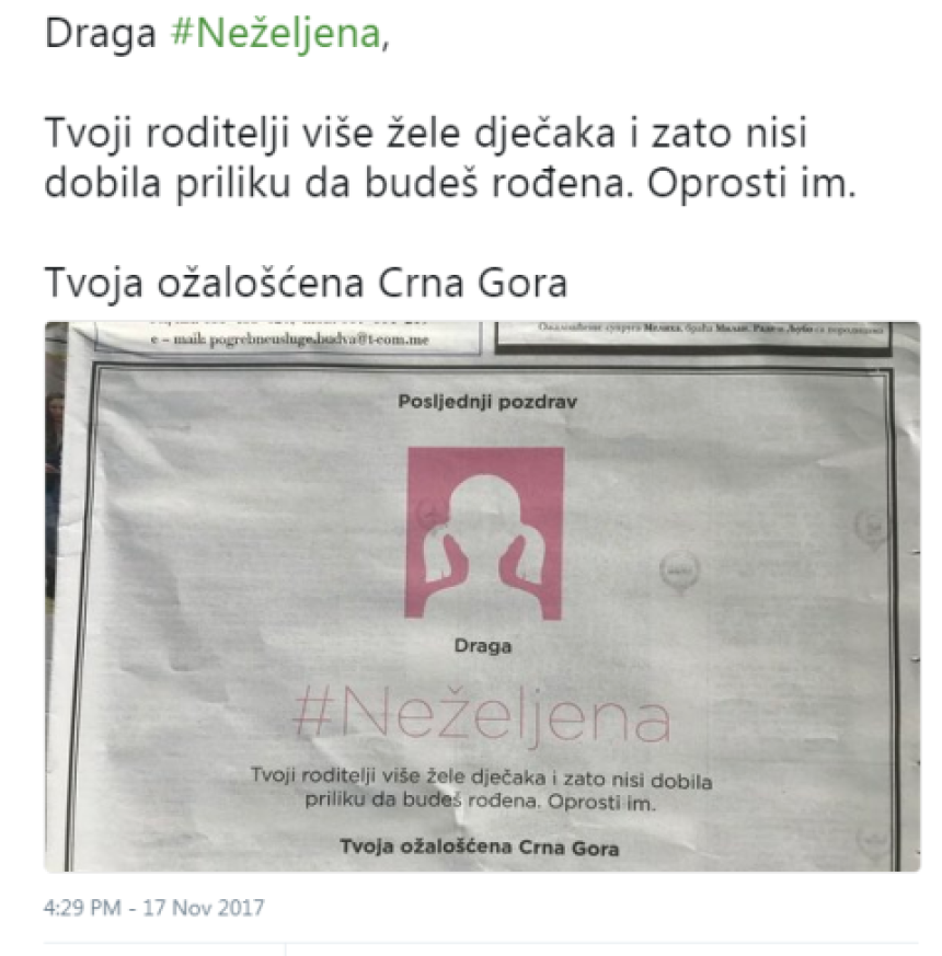 Plakati, čitulje: Ko je Neželjena?