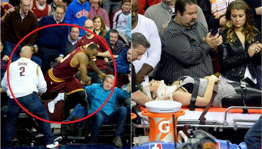 Видео: Леброн послао супругу голфера у болницу!