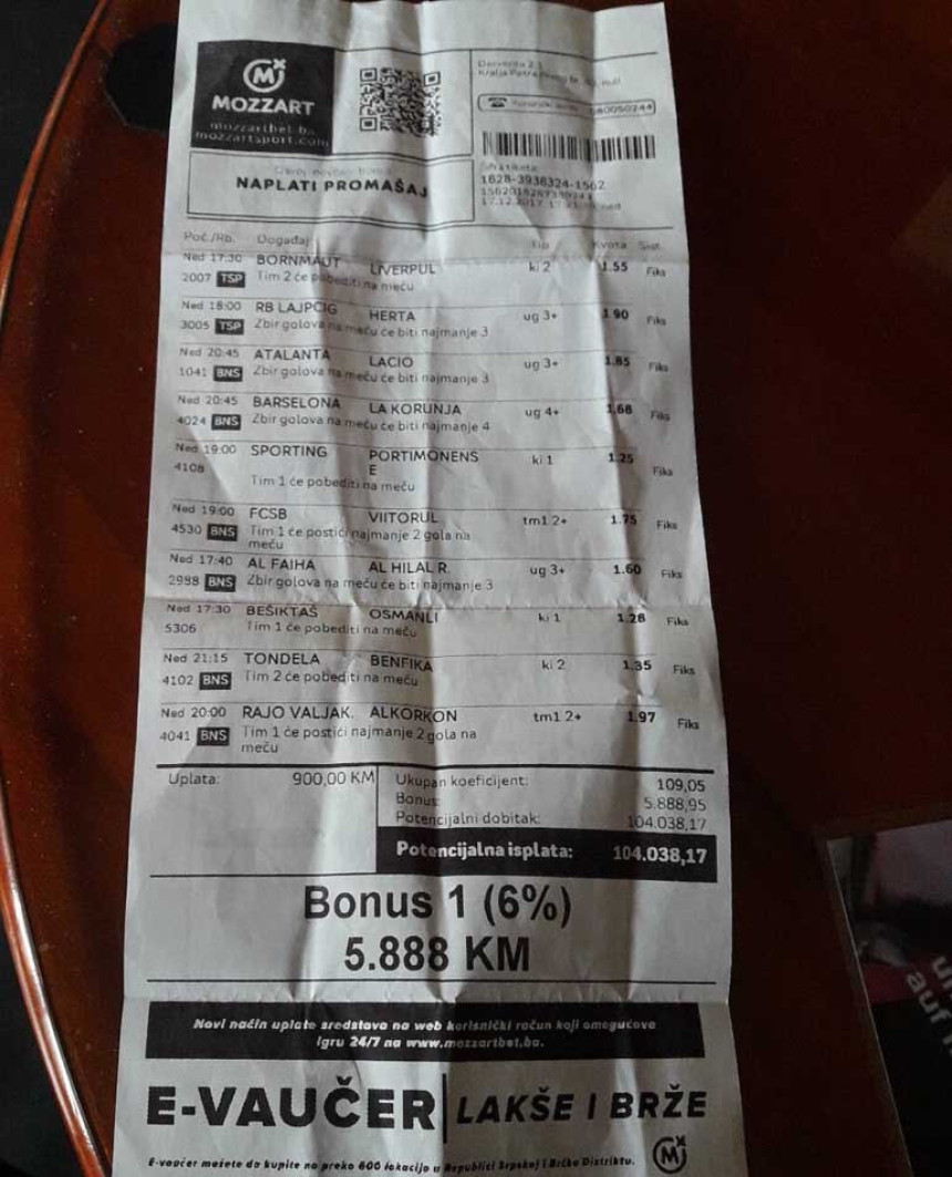Ovo je tiket od 100.000 maraka - u Derventi!