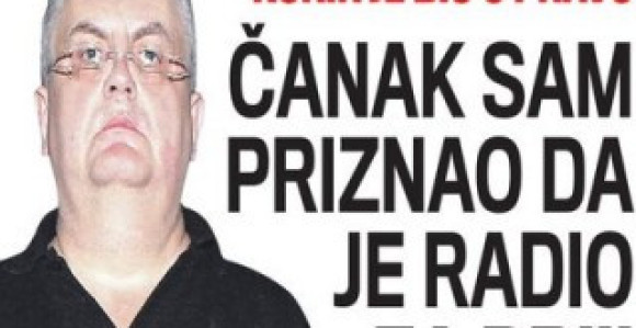 Čanak priznao da je radio za DB!