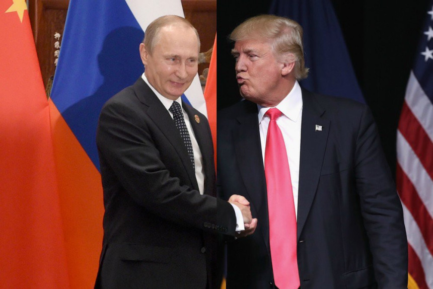 Trampova ruka na ramenu Putina 