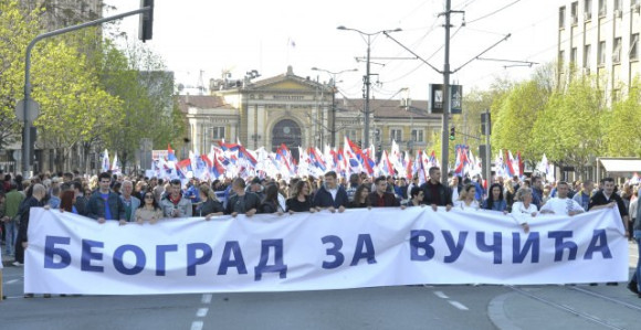 Građani na skupu u centru Beograda
