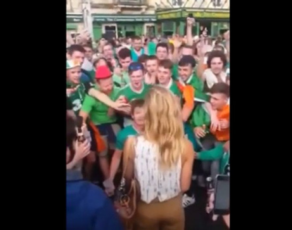 Video: Kad veseli Irci sretnu lijepu Francuskinju i zapjevaju...!