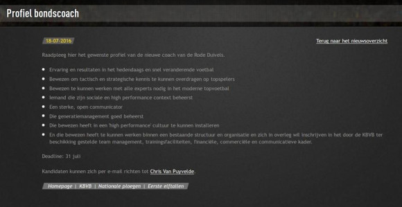 Otvoren konkurs za selektora Belgije. Ali pravi!