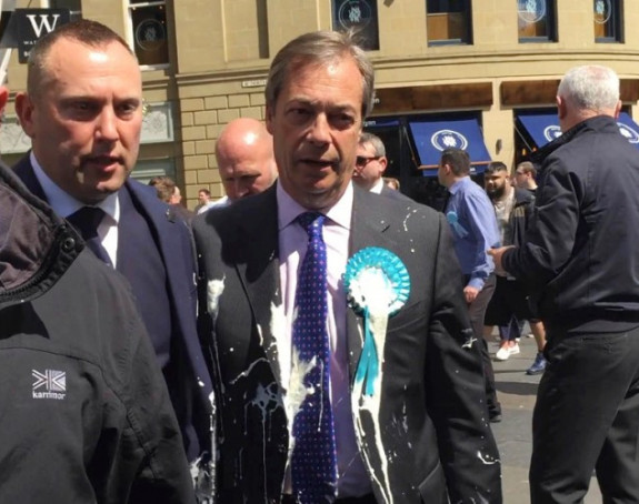 Faraž pogođen čašom milkšejka