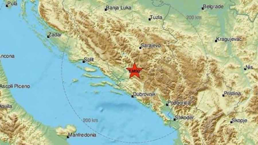 Zemljotres 3,8 stepeni rihtera blizu Nevesinja