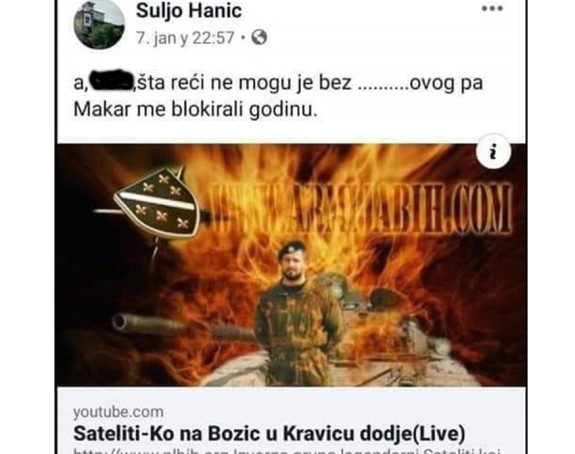 Pripadnik OS BiH na Božić veličao Orićeve zločine