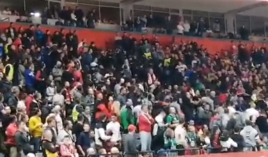 Tuča navijača u Areni, reagovala i policija