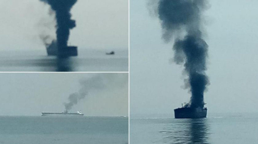 Mornari spašeni nakon požara na naftnom tankeru
