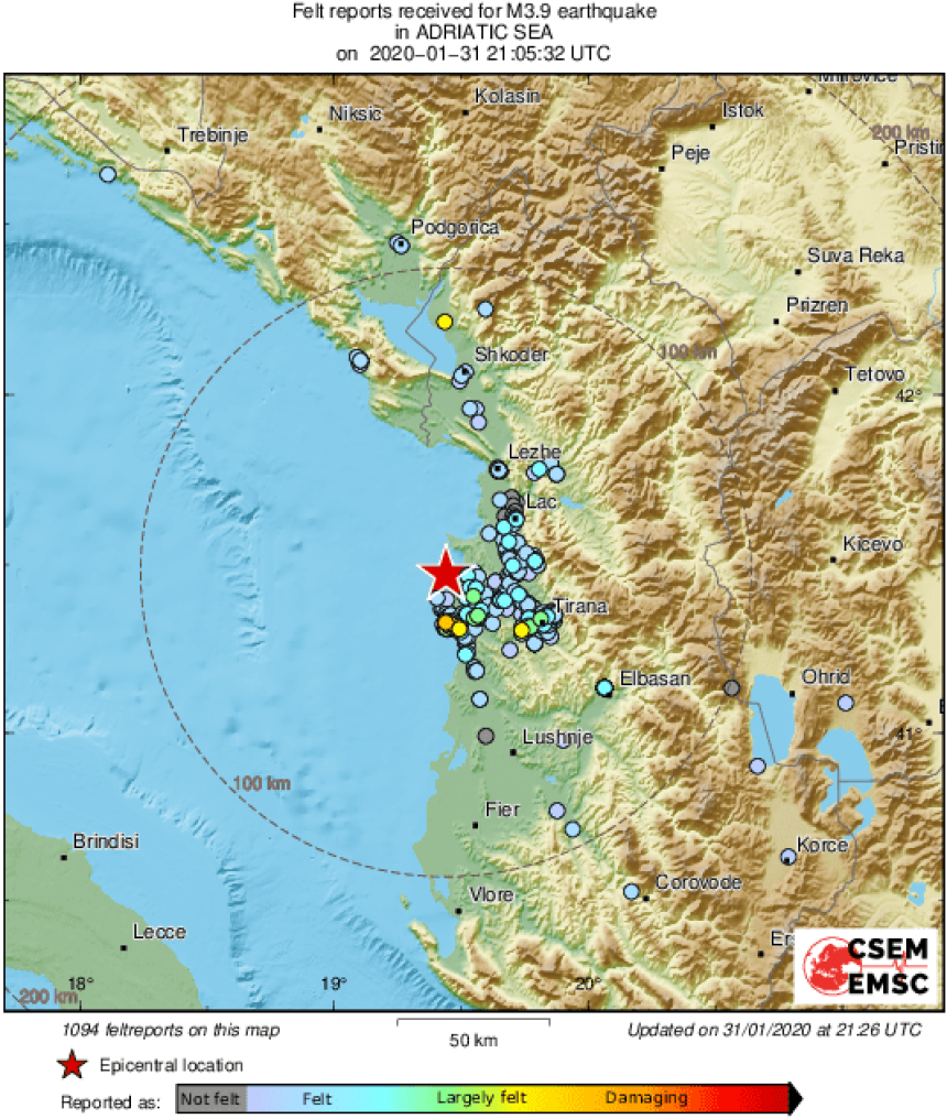 Još jedan zemljotres potresao Albaniju