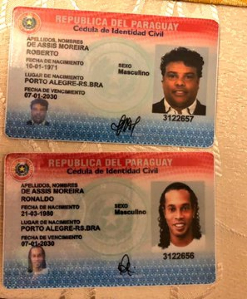 Uhapšen Ronaldino i njegov brat u Paragvaju