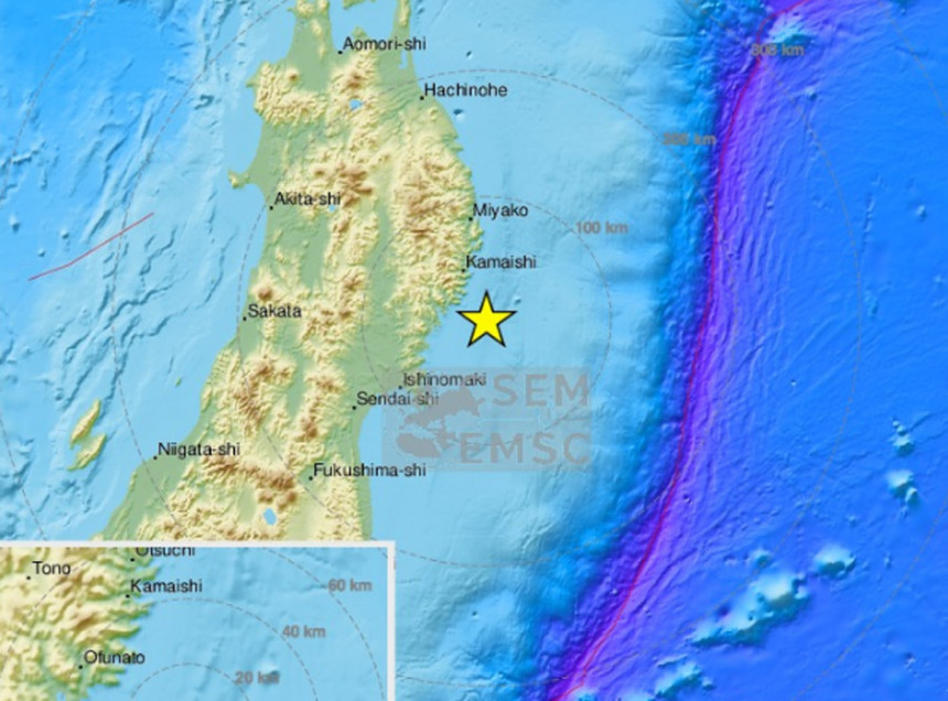 Snažan zemljotres jačine 6,1 stepeni pogodio Japan