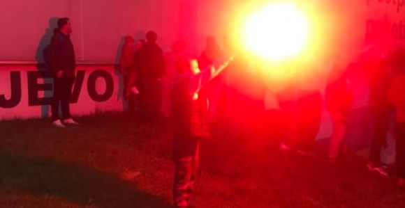 Navijači i igrači FK Sarajevo proslavljaju titulu
