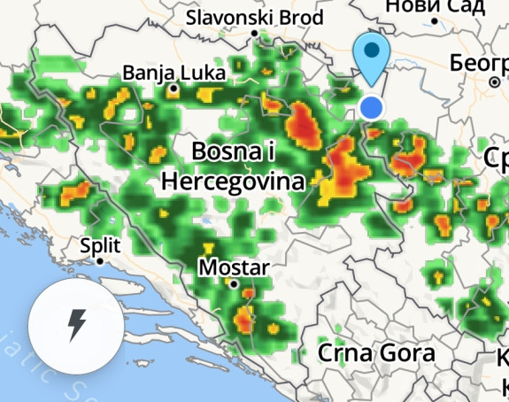 Na sjeveroistoku BiH popodne jaki pljuskovi i grmljavina