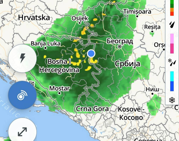 Jake padavine uz moguće lokalne bujice i poplave