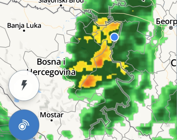 Ovako izgleda trenutna radarska slika padavina u BiH