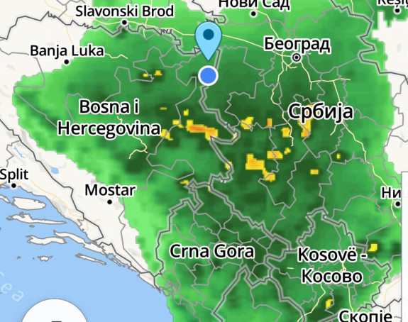 Nove jake padavine tokom noći i jutra na sjeveroistoku