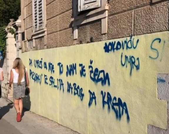 Prekrečen sraman grafit protiv Đokovića u Splitu