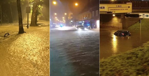 Potop u Zagrebu: Automobili pod vodom, ulice zatvorene