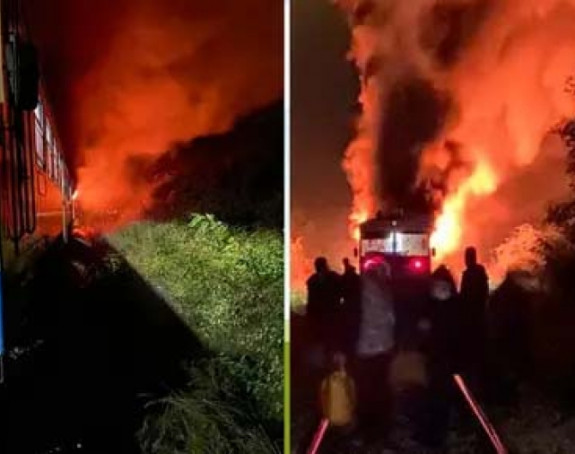 Potpuno izgorio putnički voz u Hrvatskoj