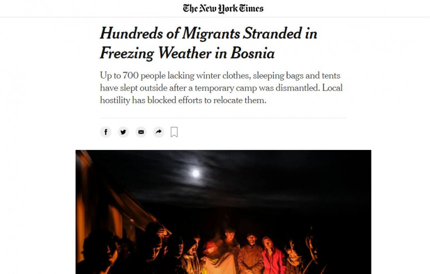 New York Times o migrantskoj krizi u BiH