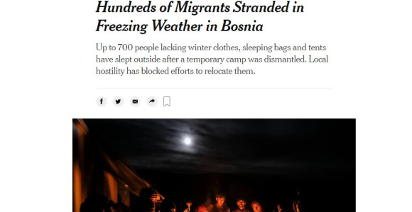 New York Times o migrantskoj krizi u BiH