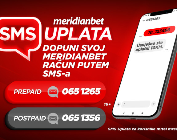 Samo u Meridianu: SMS-om deponuj bez dodatnih troškova! Zabava uvijek i na svakom mjestu!