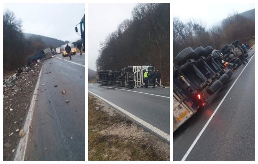 Prevrnuo se šleper na putu Donji Vakuf-Travnik