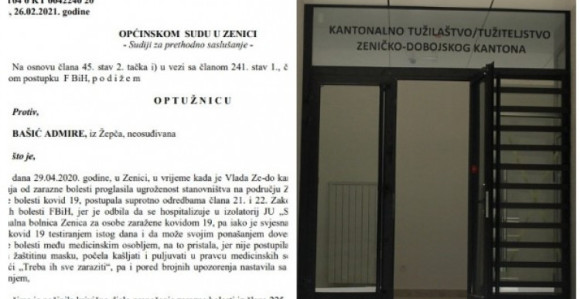 Optužnica zbog namjernog širenja virusa korona