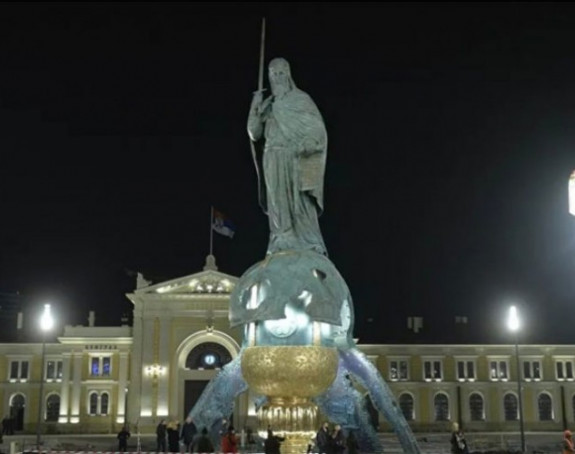 Оскрнављен споменик Стефану Немањи у Београду