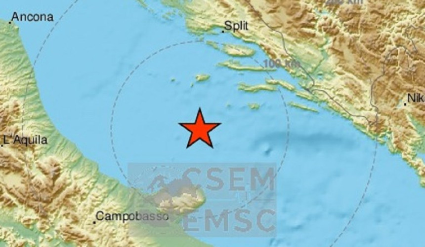 Нови потрес у Јадранском мору, недалеко од Виса