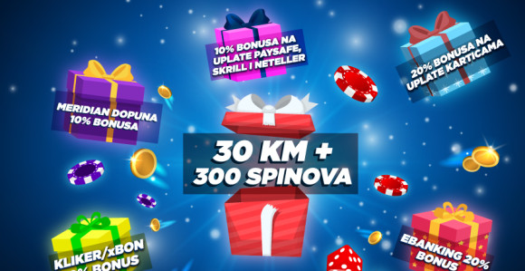 PAŽNJA, PAŽNJA! EKSPODIRALI su bonusi u Meridianu! POKLON 30 KM + 300 SPINOVA!