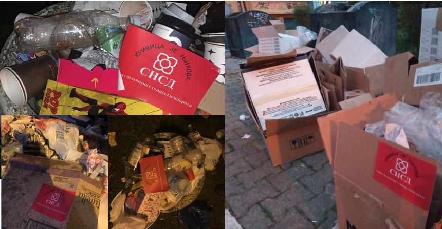 Puni kontejneri naljepnica SNSD-a širom Banjaluke