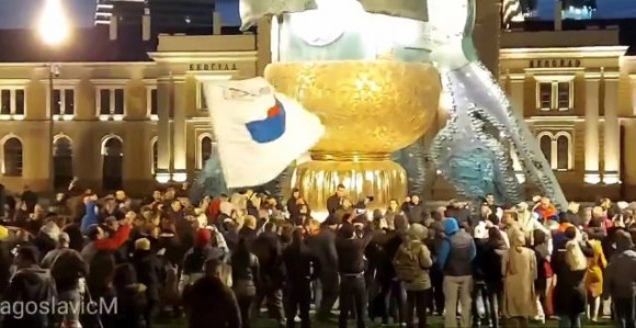 Skup protivnika mjera, kolo na Savskom trgu