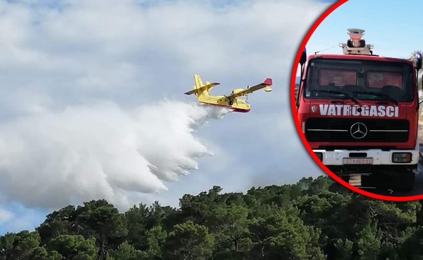 Na Braču izbio požar, gasi ga i kanader (VIDEO)