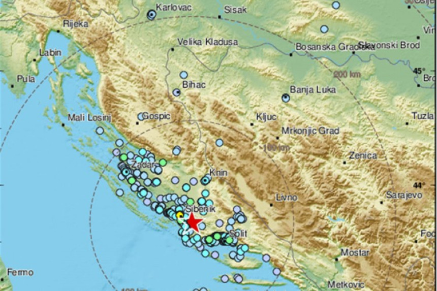 Jak zemljotres rano jutros pogodio Šibenik