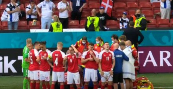 Danski "zid" za vrijeme Eriksenove borbe za život