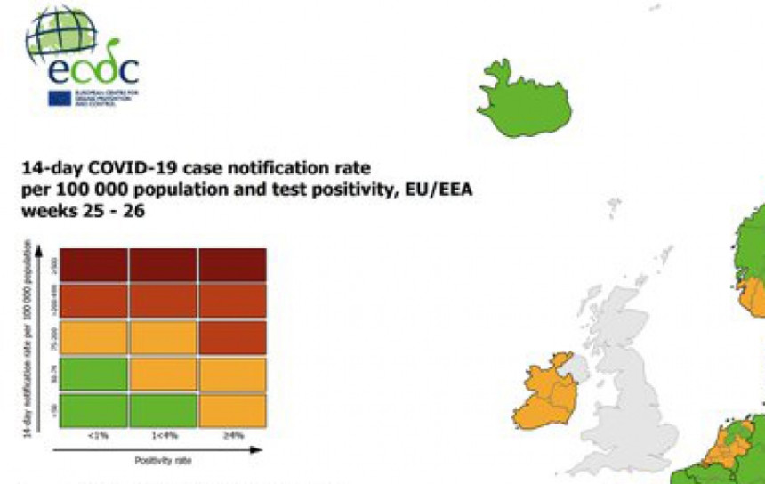 Нова ковид карта Европе: Ево гдје се може путовати