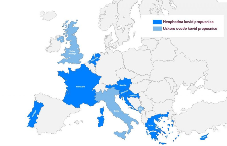 Gdje je sve kovid propusnica uslov za normalan život?