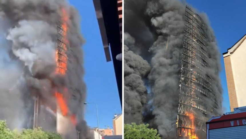 Ватра прогутала зграду у Милану (ВИДЕО)