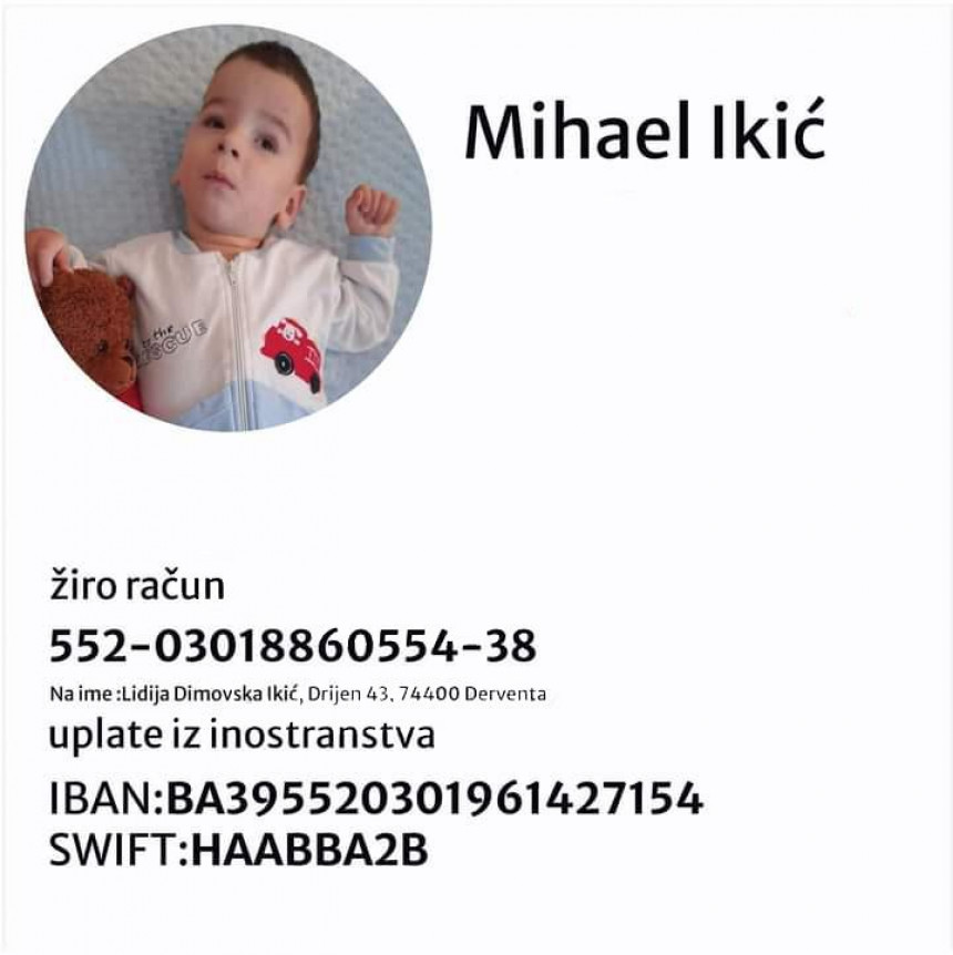 Помозимо малом Михаелу Икићу да оздрави