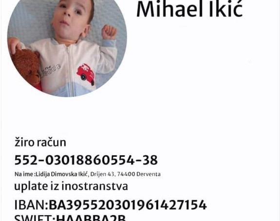 Pomozimo malom Mihaelu Ikiću da ozdravi