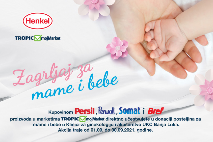 Henkel, Tropic i mojMarket doniraju posteljinu porodiljama iz UKC-a