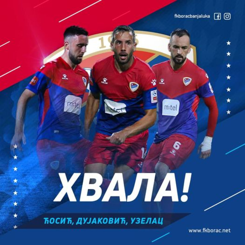 Fudbalski klub Borac ostao bez tri igrača u timu