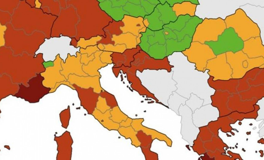 Ево како изгледа ЦОВИД мапа заражених у Европи